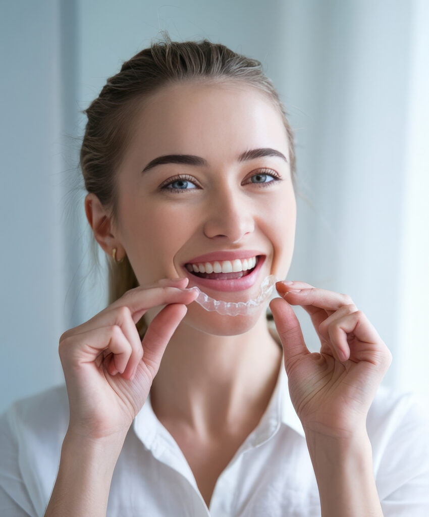 Orthodontic treatments including clear aligners and metal braces